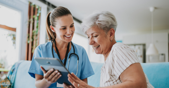 Clinician reviewing data insights with patient